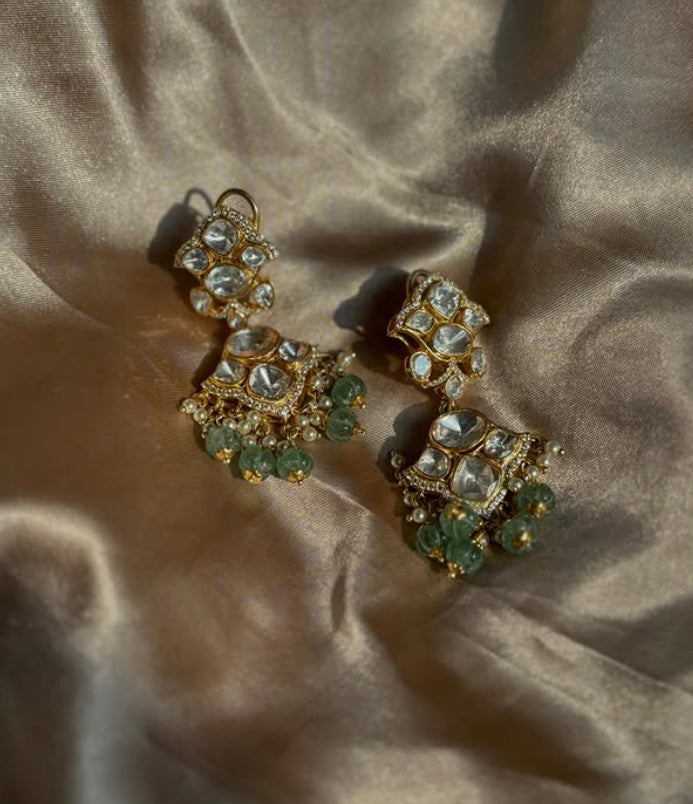 925 Silver Umer Polki Earring - Amrrutam Jewellery