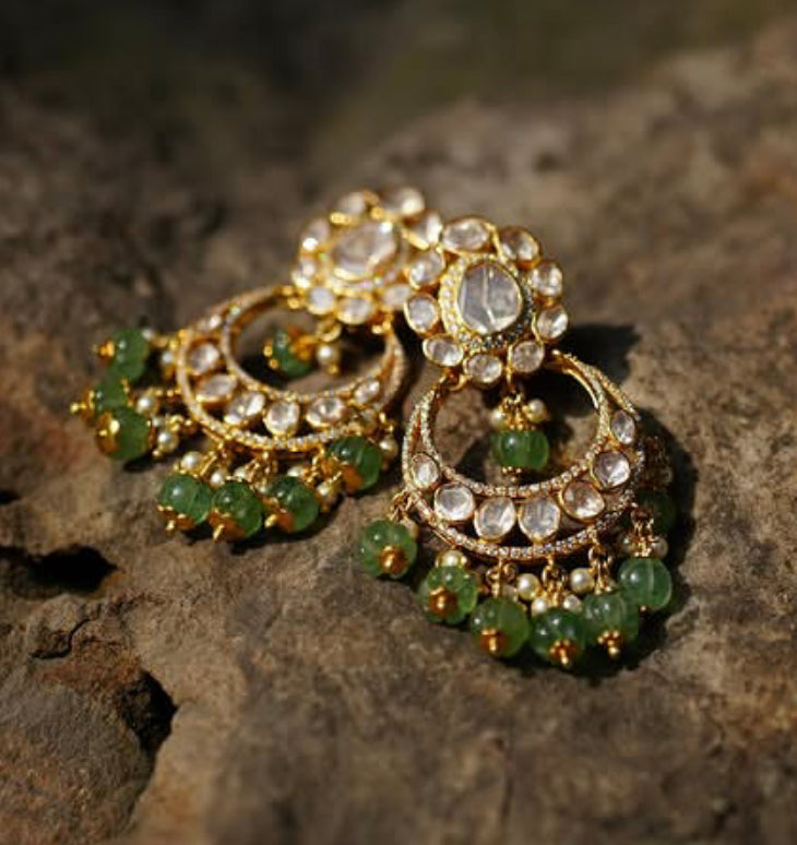 925 Silver Milap Polki Earring - Amrrutam Jewellery