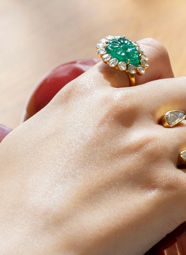 14K Gold Philly Emerald Ring - Amrrutam 