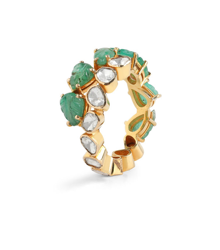 14K Gold Shirley Emerald Ring - Amrrutam 
