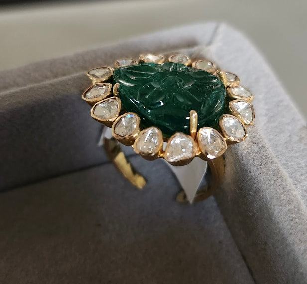 14K Gold Philly Emerald Ring - Amrrutam 