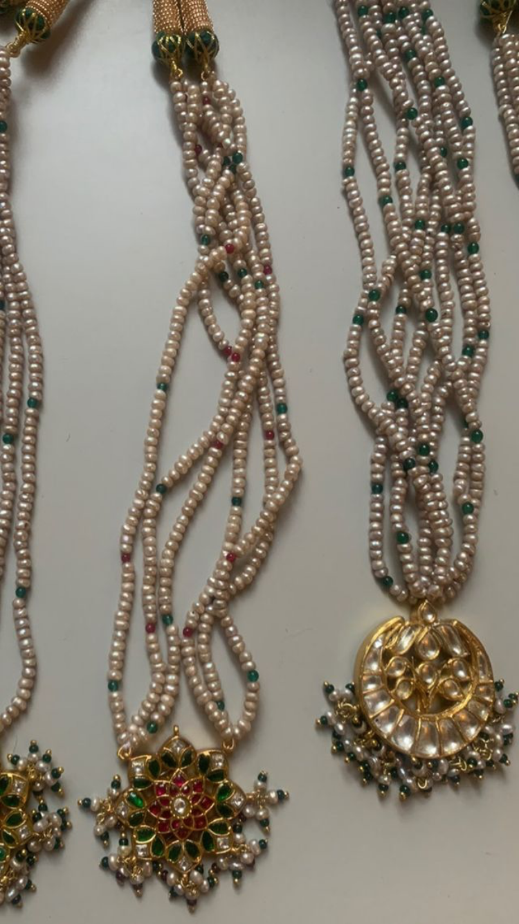 925 Silver Jadau Pendant Necklace - Amrrutam