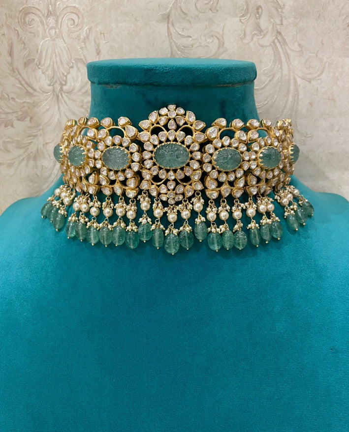 925 Silver Shamira Pastel Choker Necklace - Amrrutam 