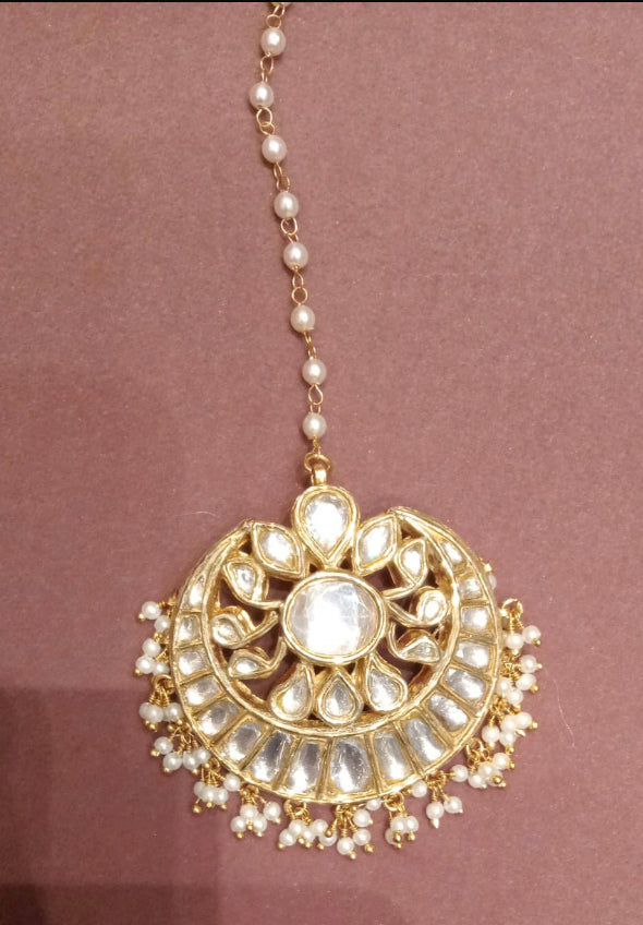 925 Silver Surajya Polki Maangtika - Amrrutam Jewellery