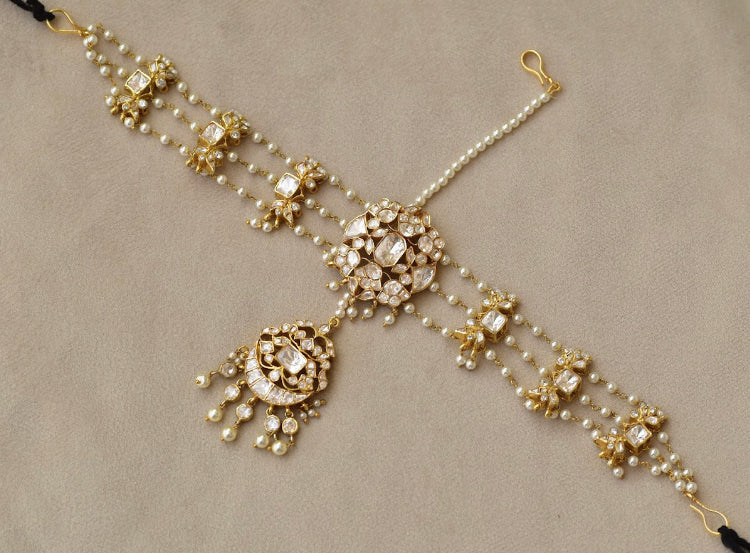 925 Silver Nargis Polki Maathapatti - Amrrutam Jewellery