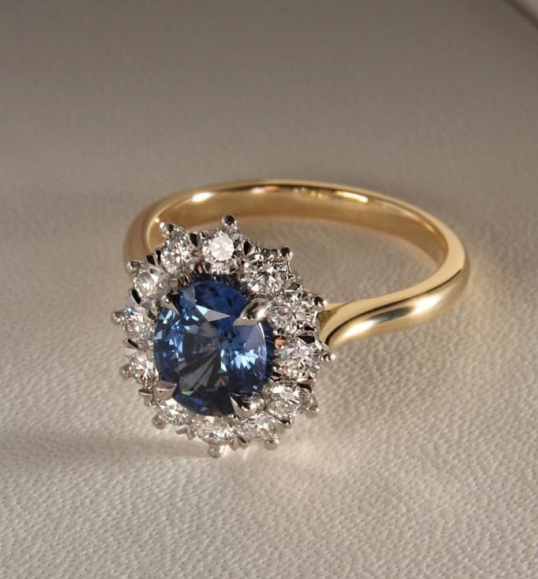 925 Silver Suzie Tanzanite Swarovski Ring - Amrrutam Jewellery