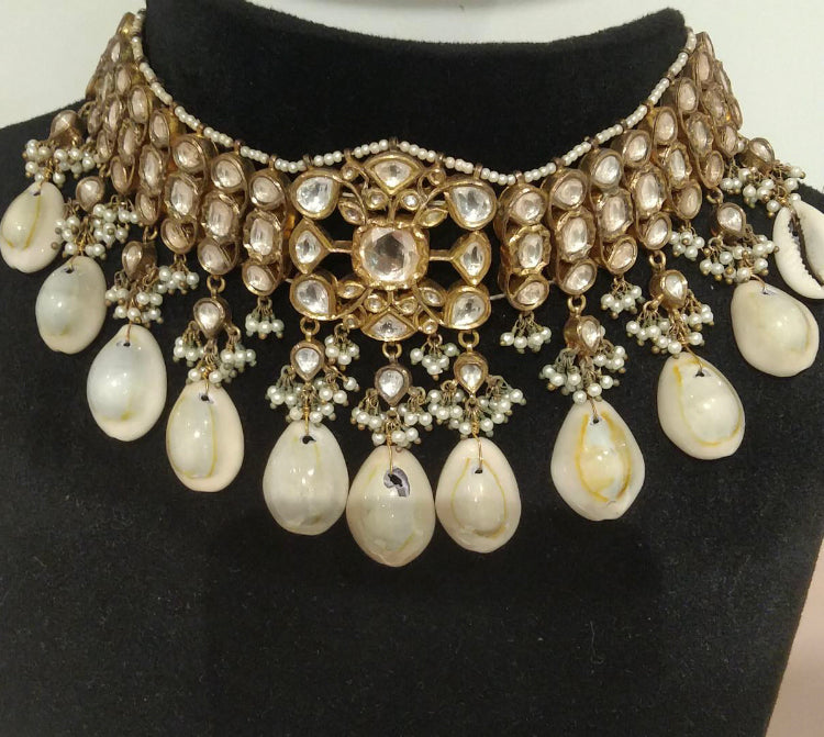 925 Silver Tribal Rajasthani Polki Choker Necklace