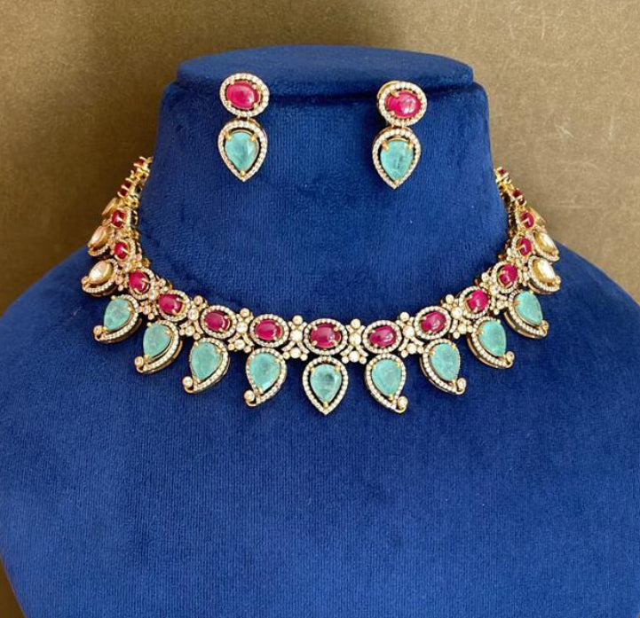 925 Silver Heidi Turquoise Choker Necklace Set