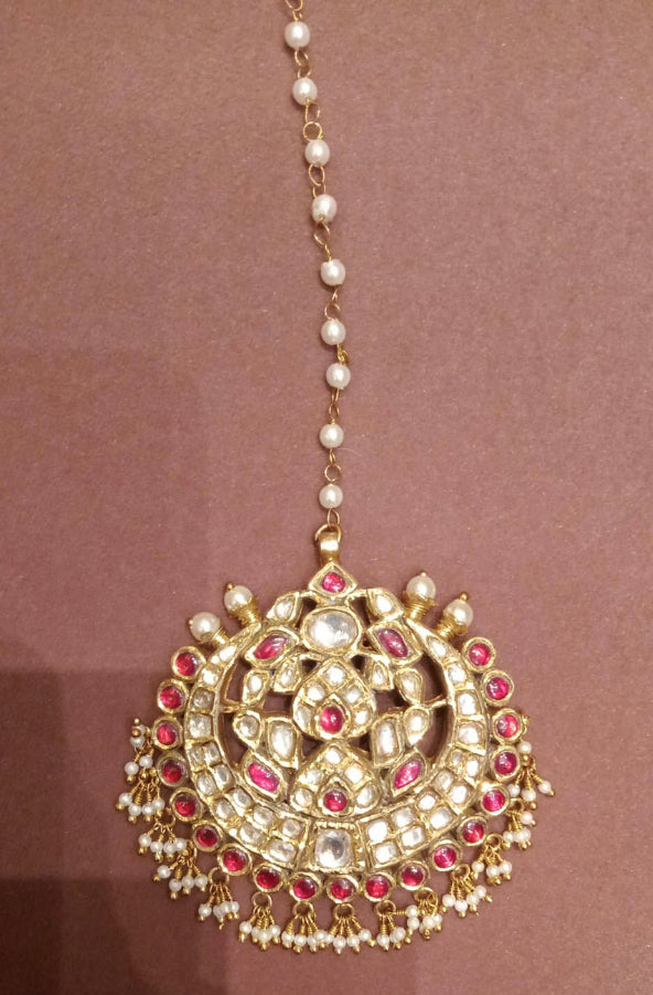 925 Silver Rashila Polki Maangtika - Amrrutam Jewellery