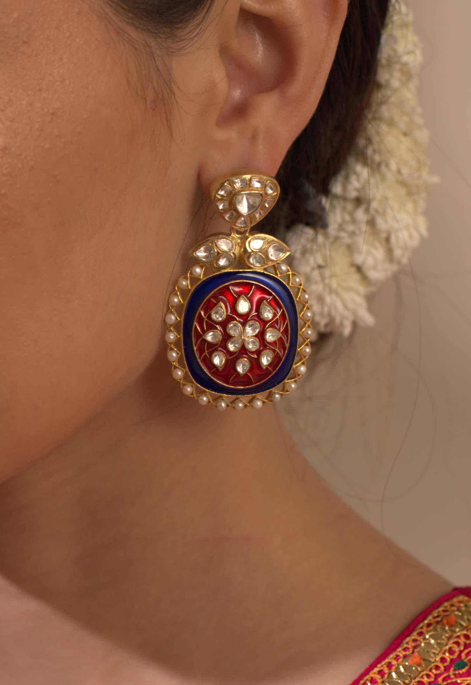 Gold Plated Silver Dangler Earrings - Amrrutam