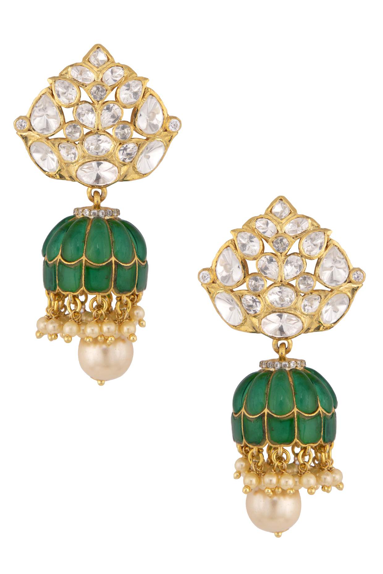 Gold Plated Jhumki Earrings - Amrrutam