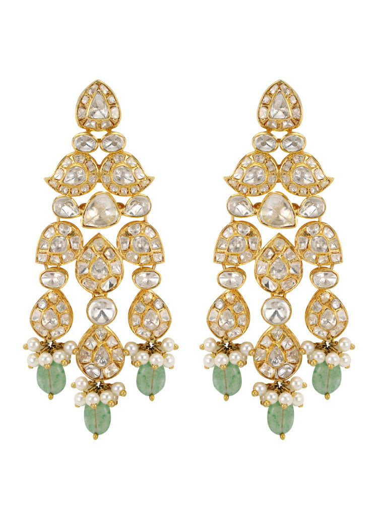 Silver Polki Danglers - Amrrutam