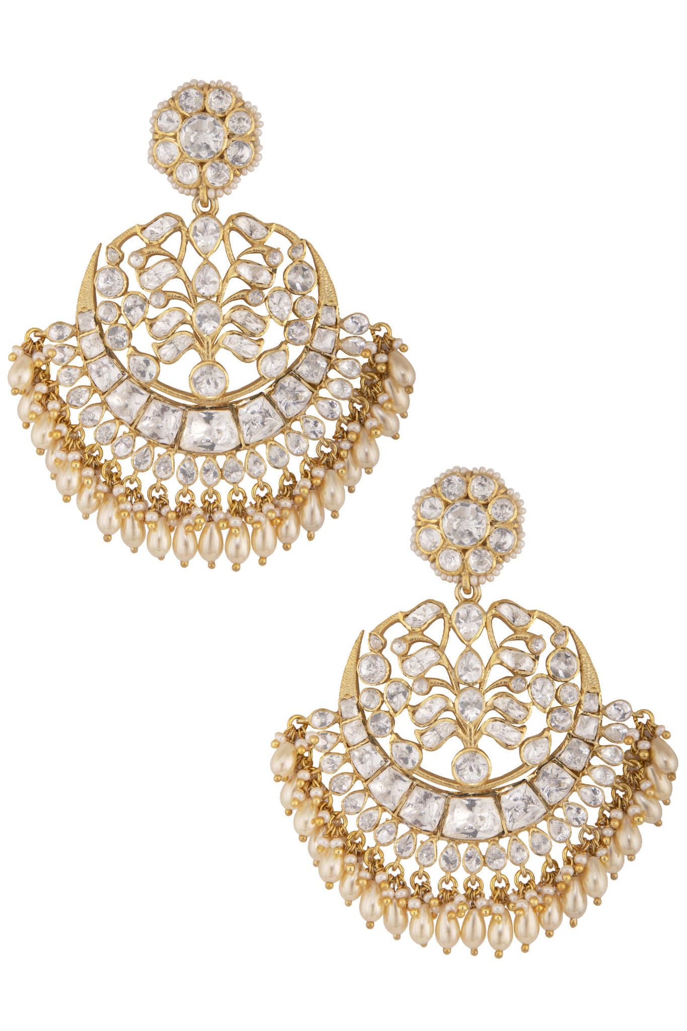 Gold Plated Silver Chandbalis - Amrrutam