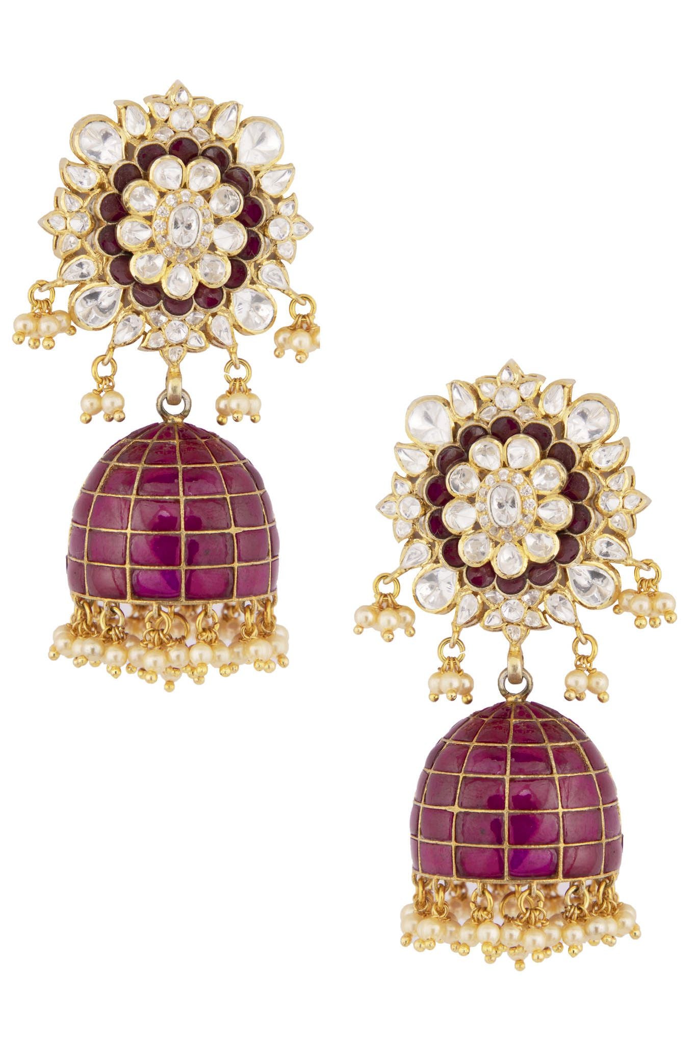 Gold Plated Utarai Jhumki Earrings - Amrrutam