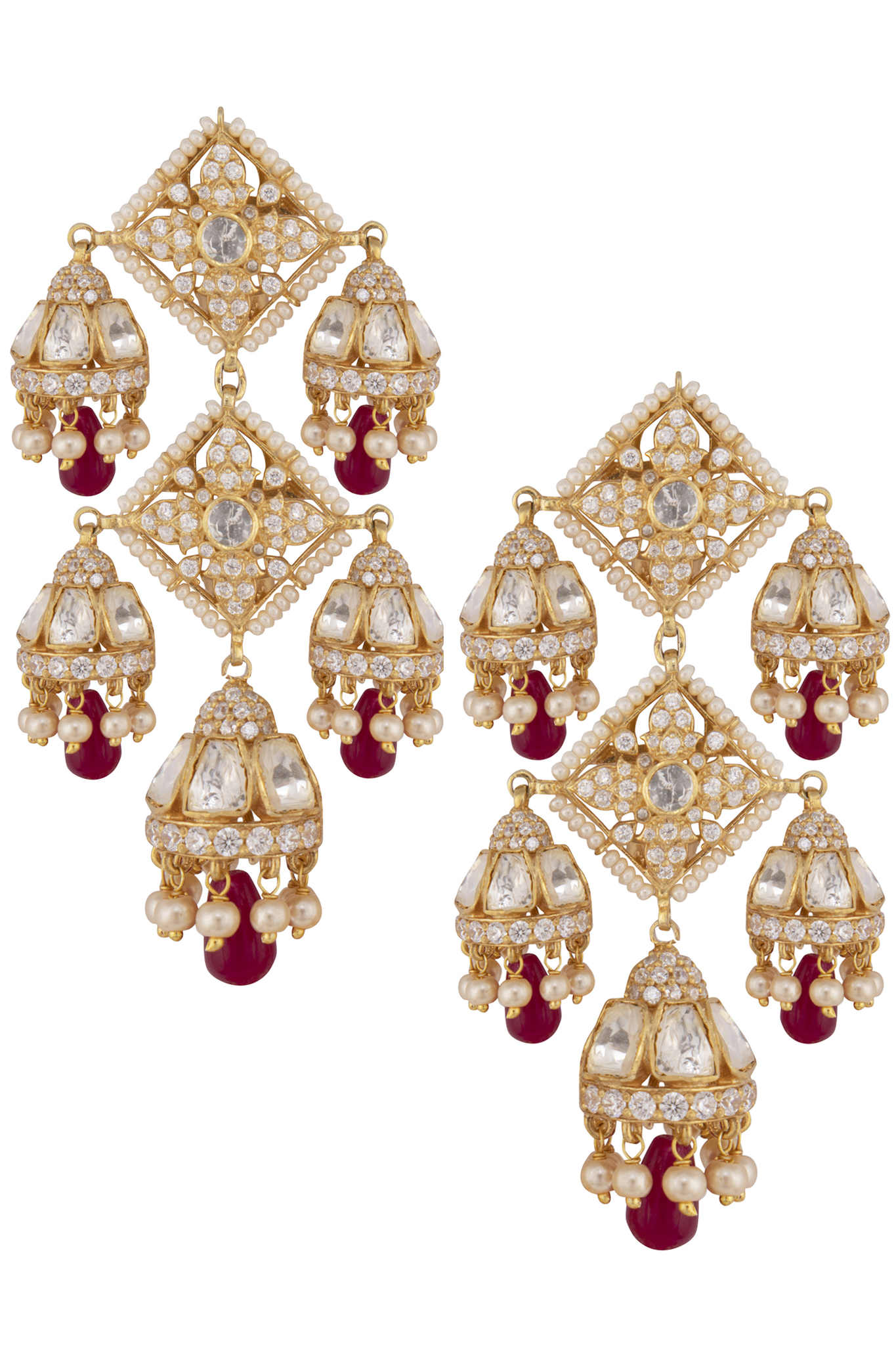 Gold Plated Silver Long Jhumki Earrings - Amrrutam