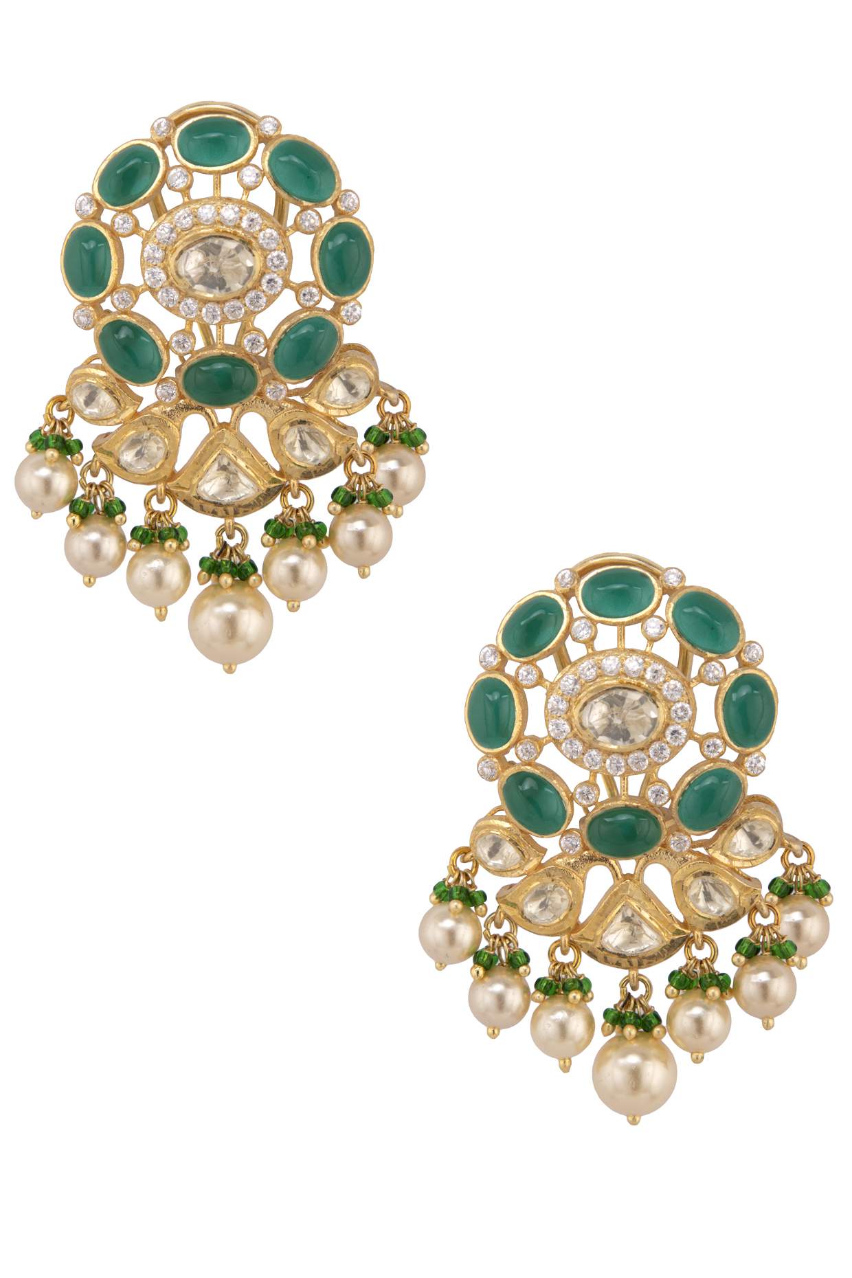 Gold Plated Polki Dangler - Amrrutam