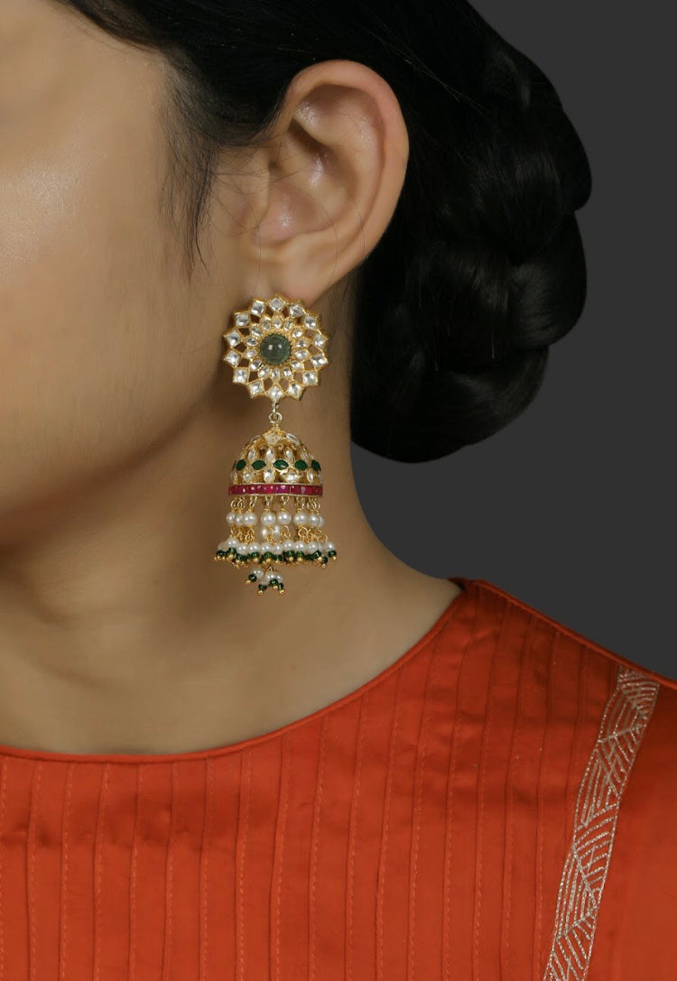 Silver Jhumka Earrings - Amrrutam