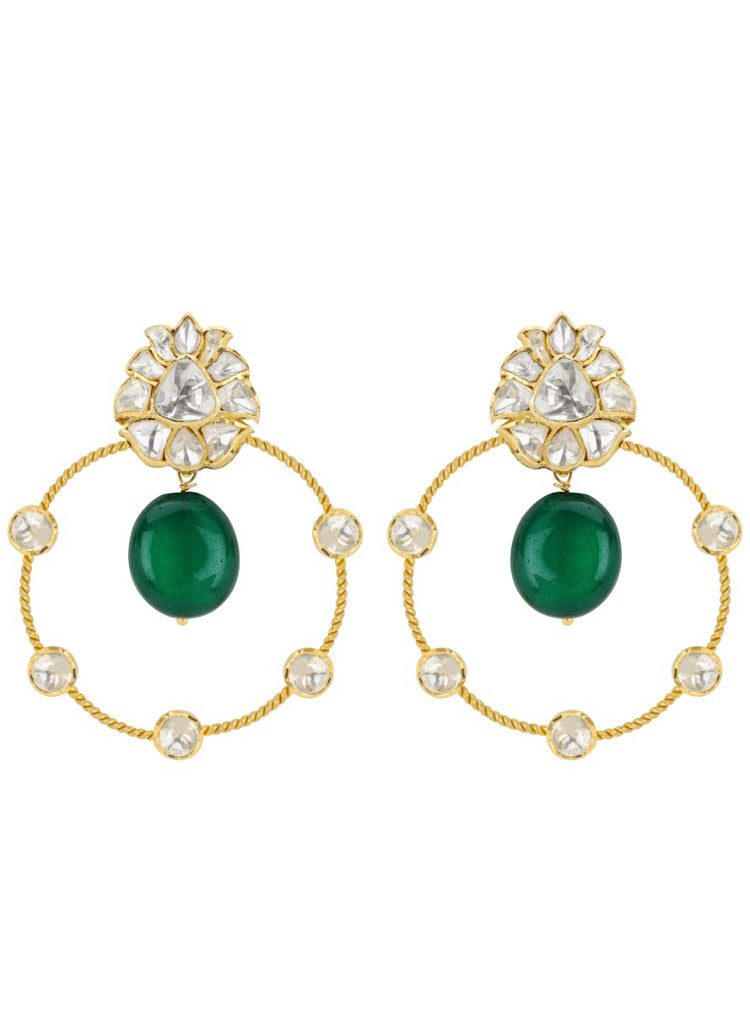 Silver Polku Bali Earrings - Amrrutam