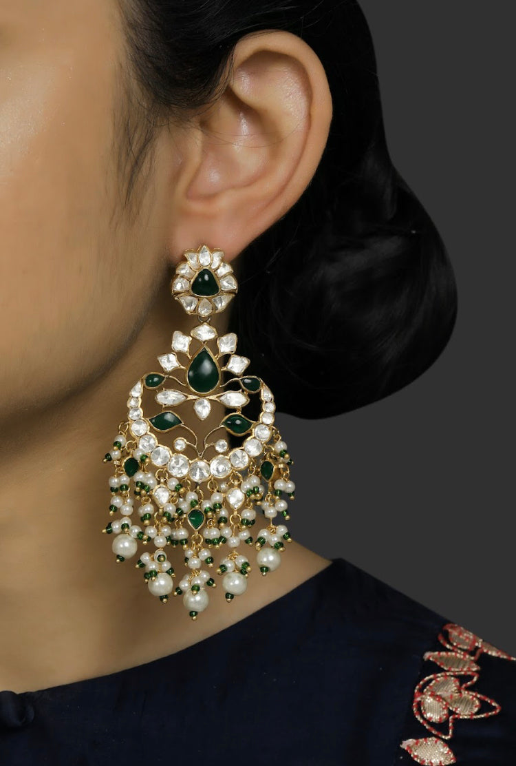 Silver Chaandbali Earrings - Amrrutam