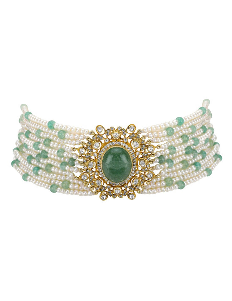 Silver Statement Pastel Choker - Amrrutam