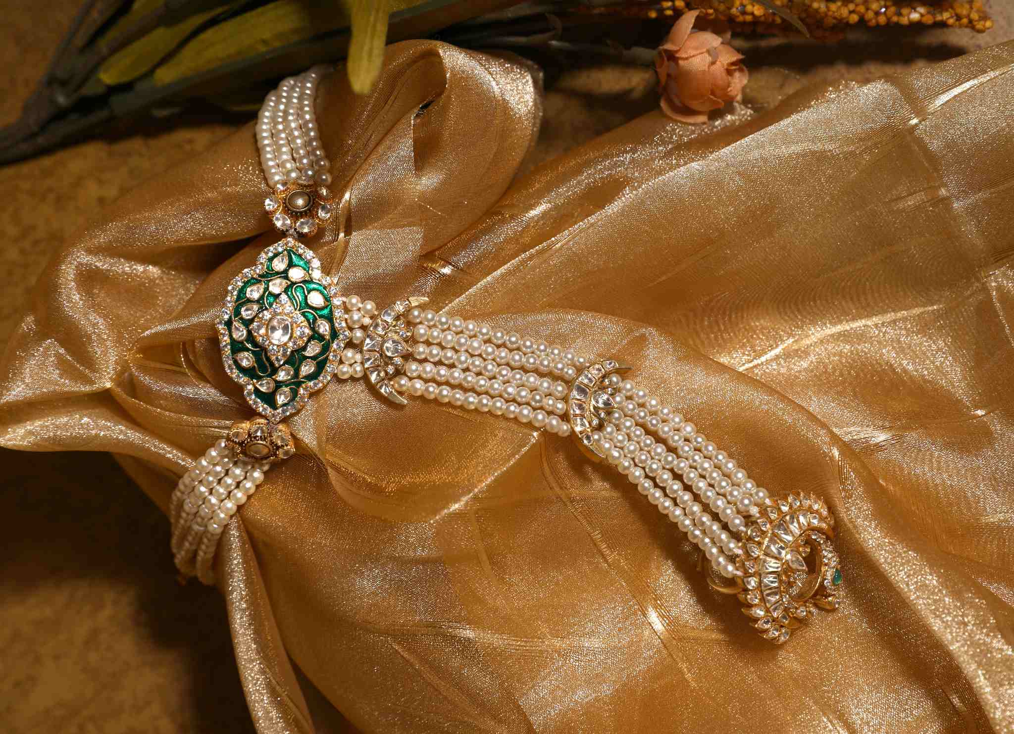 Gold Plated Silver Hathphool - Amrrutam