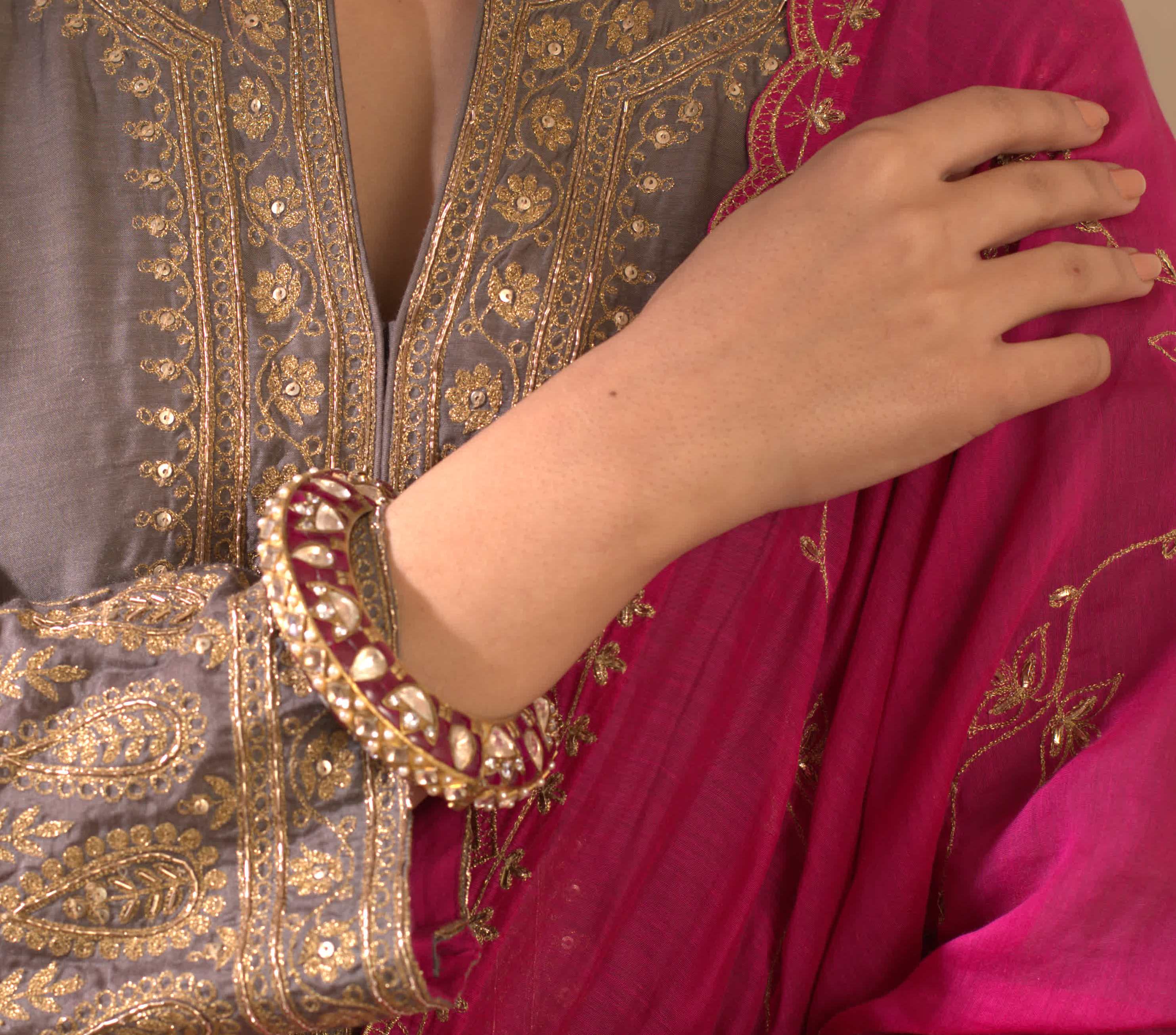 Gold Plated Silver Openable Kada - Amrrutam