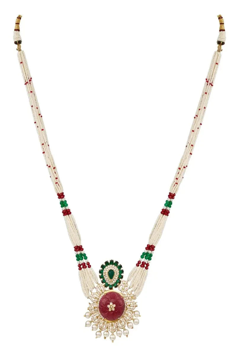Sterling Silver Long Pendant Necklace - Amrrutam