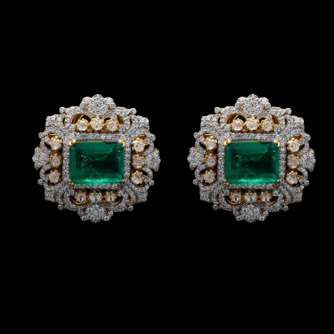 925 Silver Victorian Emerald Earring - Amrrutam
