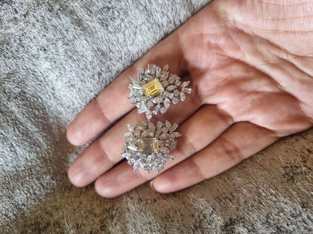 925 Silver Citrine CZ Stud Earring - Amrrutam