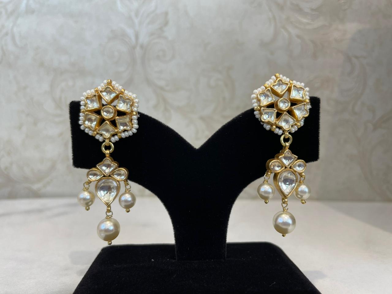 925 Silver Sevari Kundan Choker Necklace Set - Amrrutam Jewellery