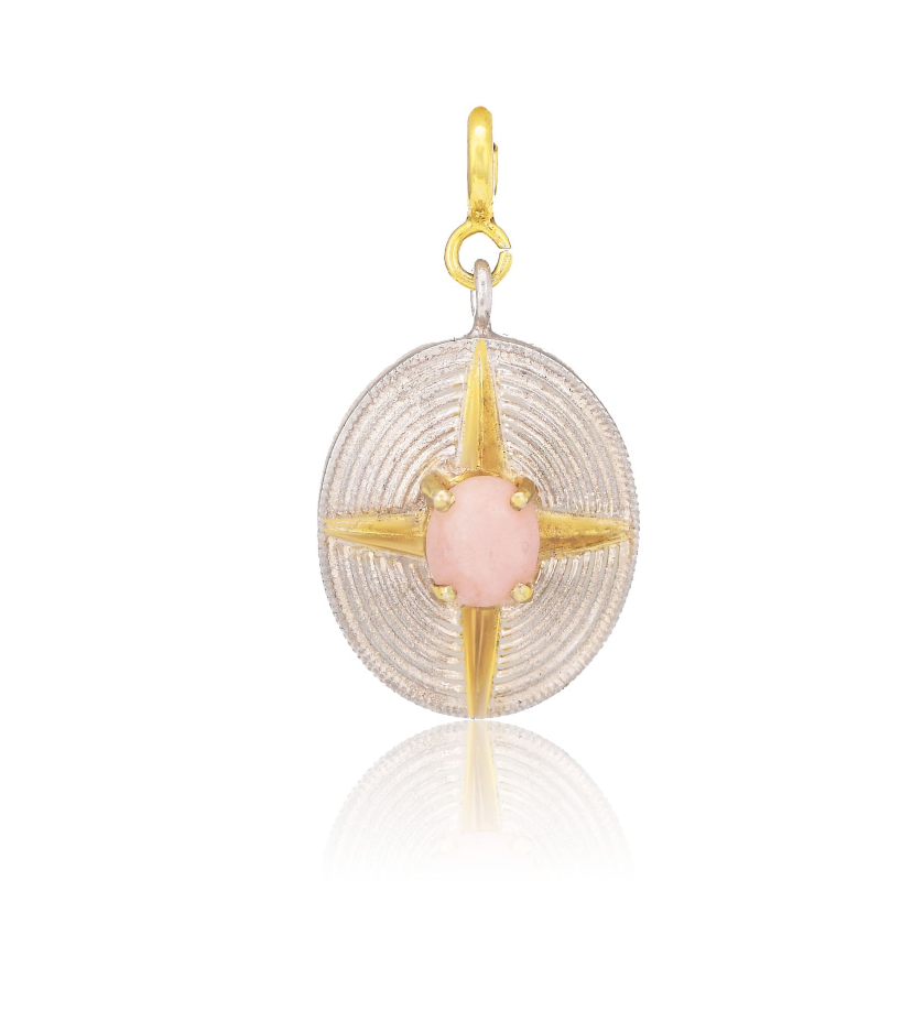 Aster Gemstone Charm Necklace - Amrrutam