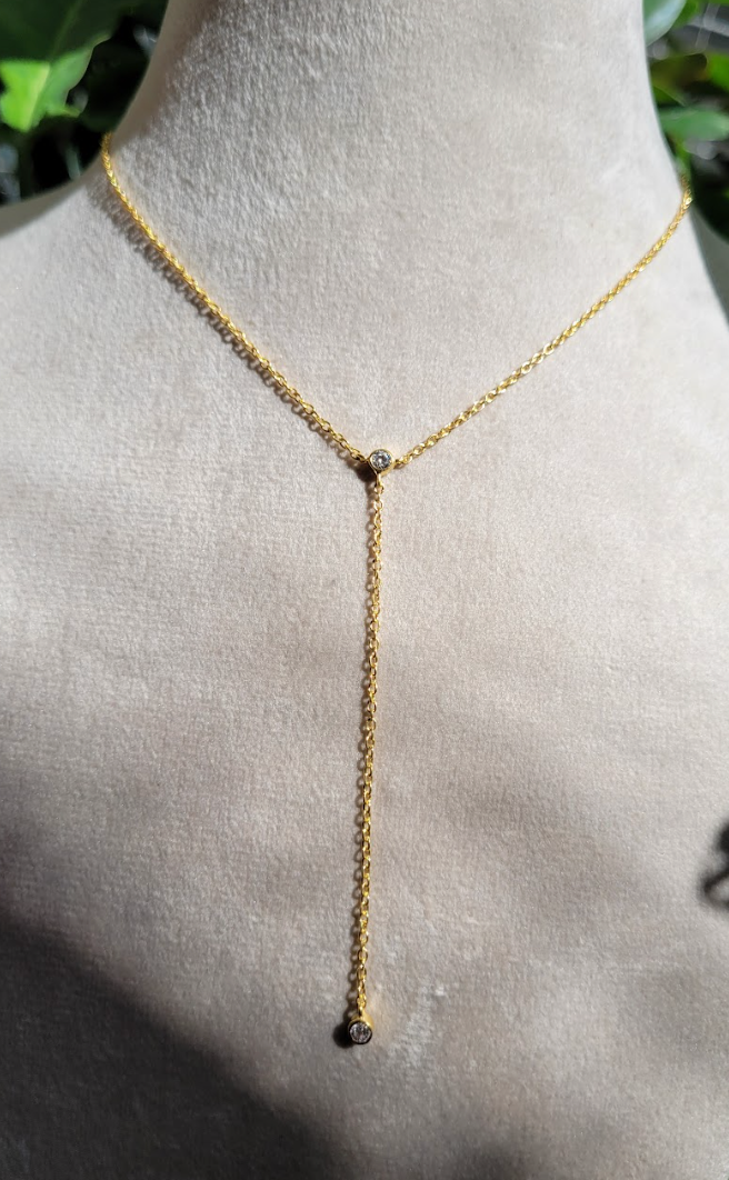 Long Drop Necklace in 92.5 Silver - Amrrutam