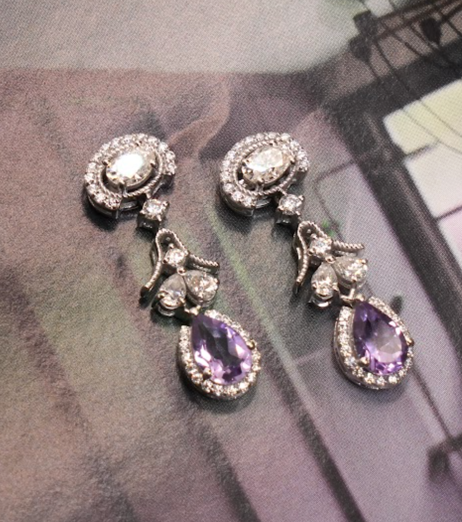 925 Silver Meira Amethyst Earrings - Amrrutam
