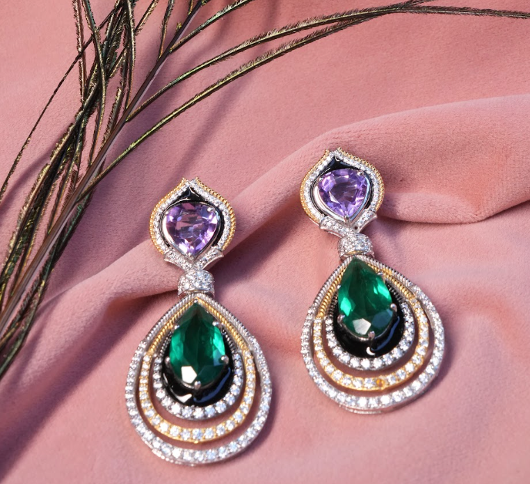 925 Silver Mayuri Dangler Earring - Amrrutam