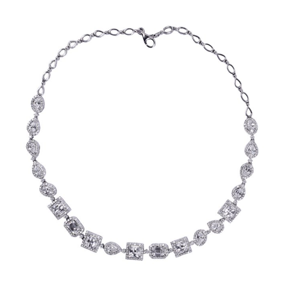 925 Silver Swarovski Choker Necklace - Amrrutam