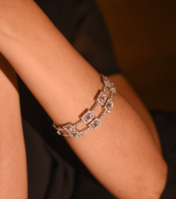 925 Silver Swarovski Bangle - Amrrutam