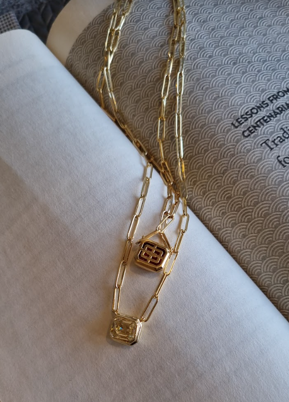 925 Silver Paperclip Chain Pendant Necklace - Amrrutam