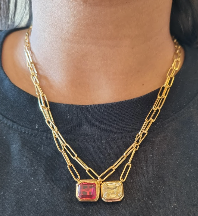 925 Silver Paperclip Chain Pendant Necklace - Amrrutam