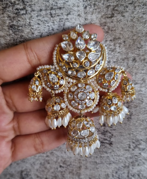 925 Silver Chandbali Jhumka Earring - Amrrutam