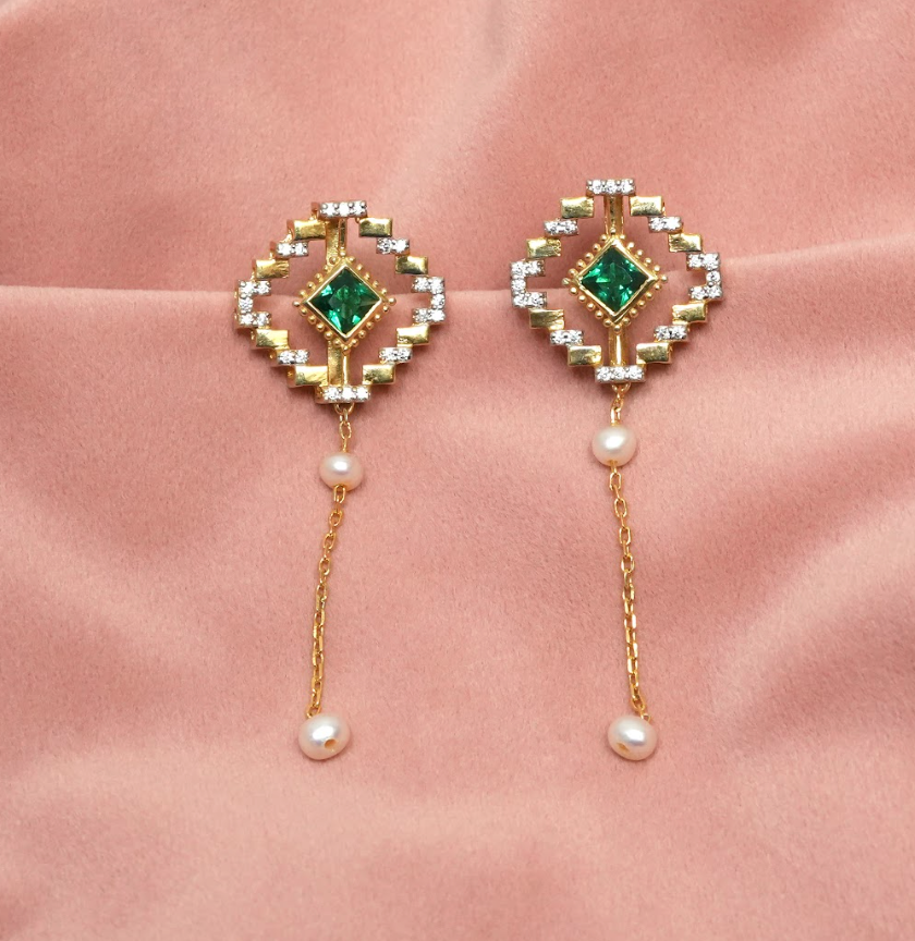 925 Silver Stepped Maze Choker Set - Amrrutam