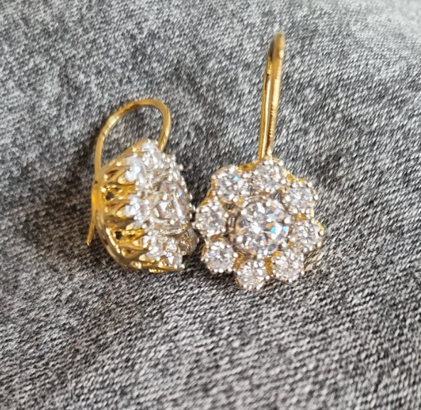 925 Silver CZ Floral Drop Earring - Amrrutam