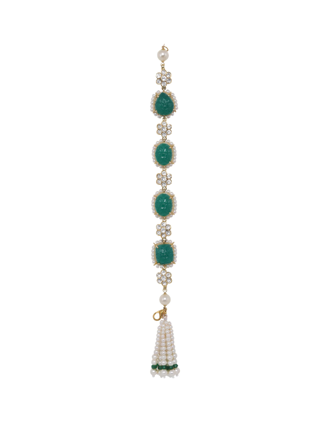 925 Silver Chaya Polki Bracelet - Amrrutam