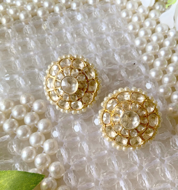 Gold Plated Silver Polki Ring - Amrrutam