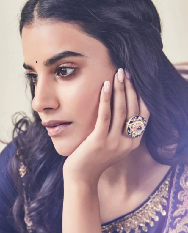 925 Silver Neelpushpa Polki Ring - Amrrutam