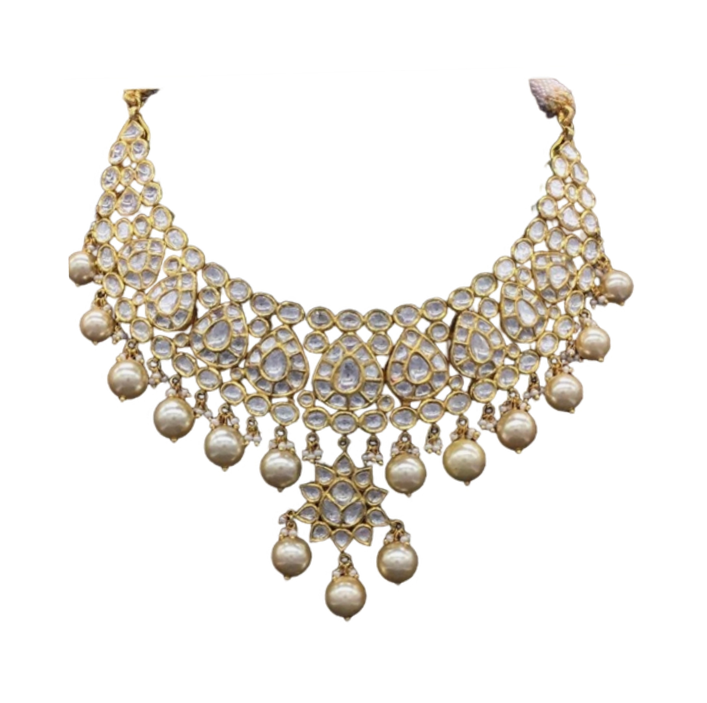 925 Silver Poorva Gold Polki Necklace - Amrrutam