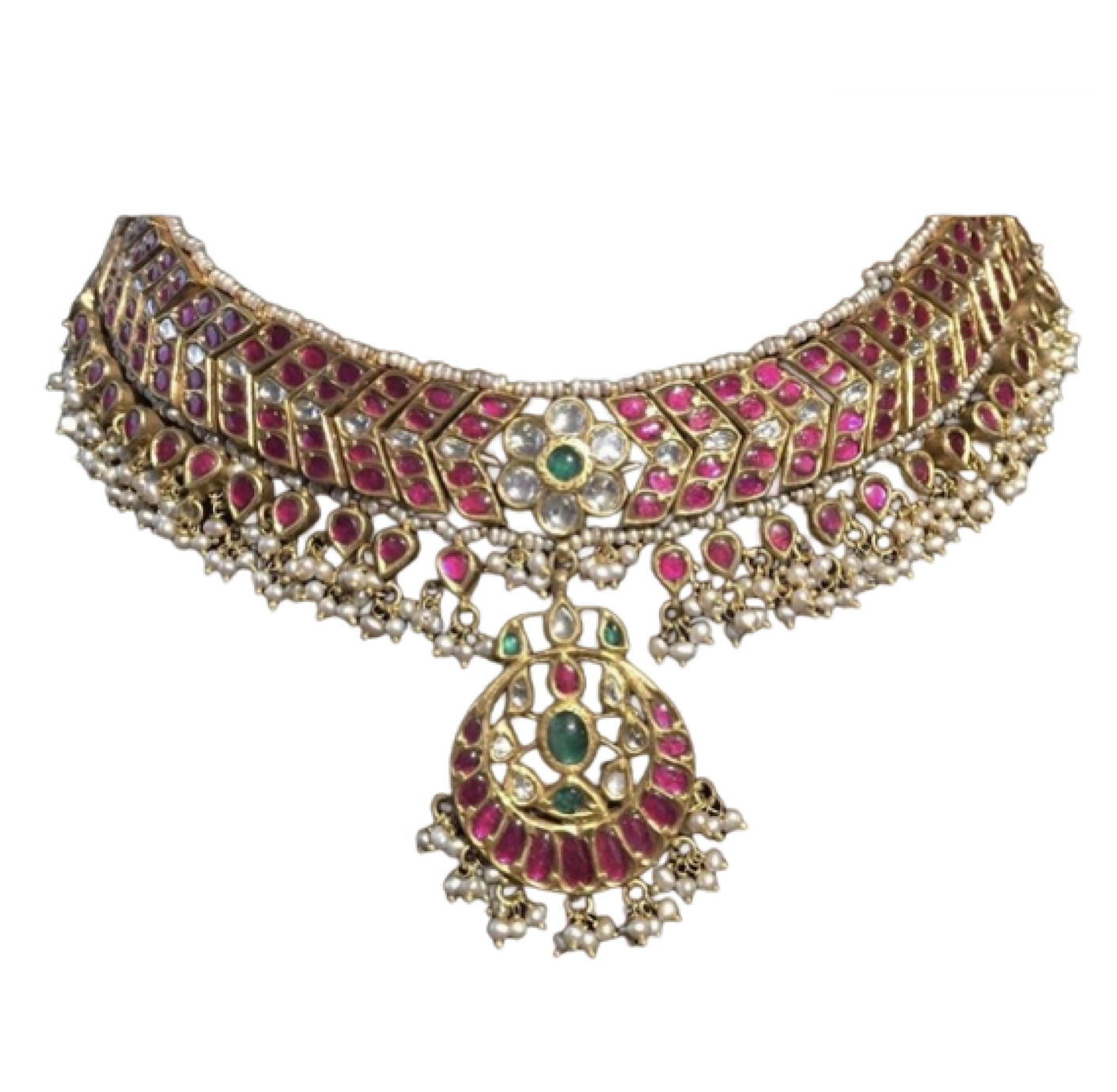 925 Silver Bindya Choker Necklace - Amrrutam