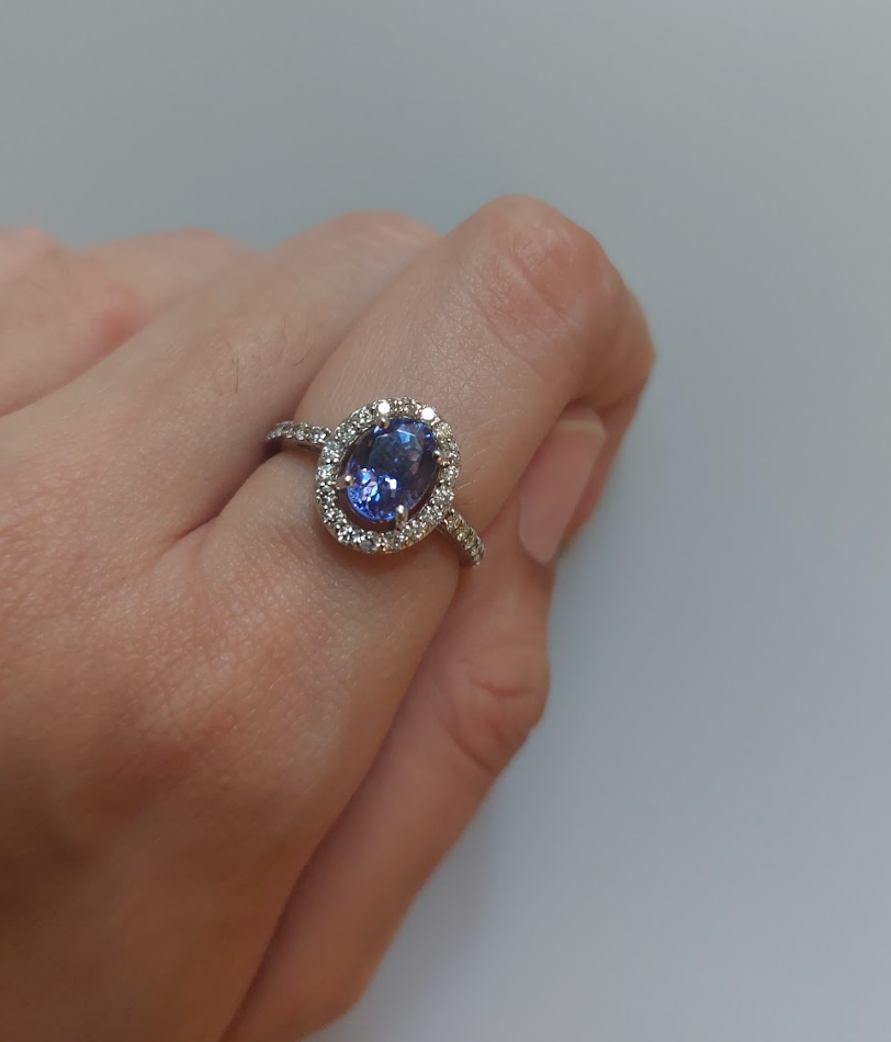 14K Gold Tanzanite Diamond Ring - Amrrutam