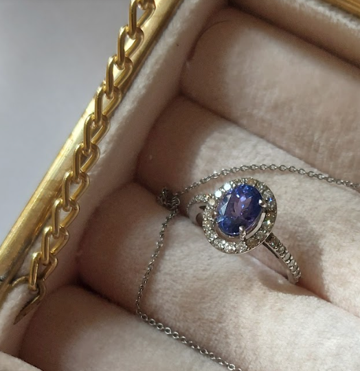 14K Gold Tanzanite Diamond Ring - Amrrutam