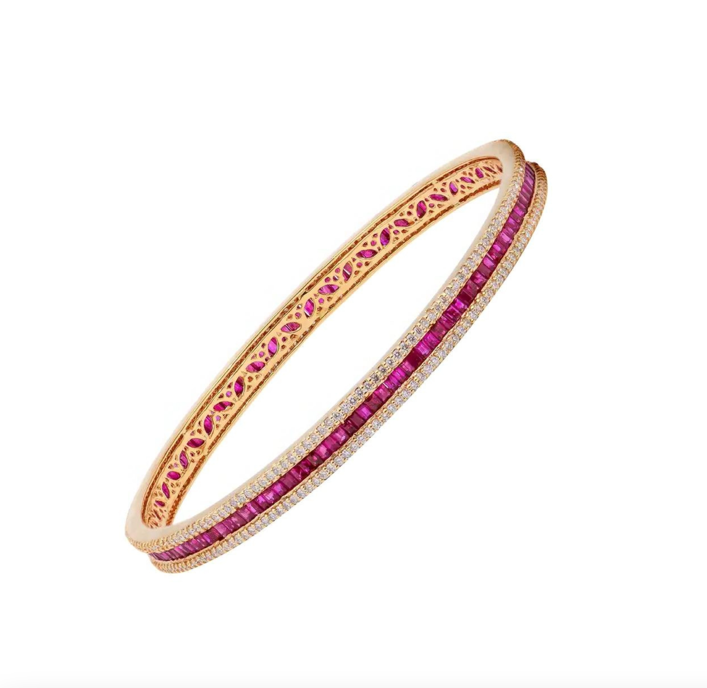 925 Silver Ruby Princess Bangle - Amrrutam