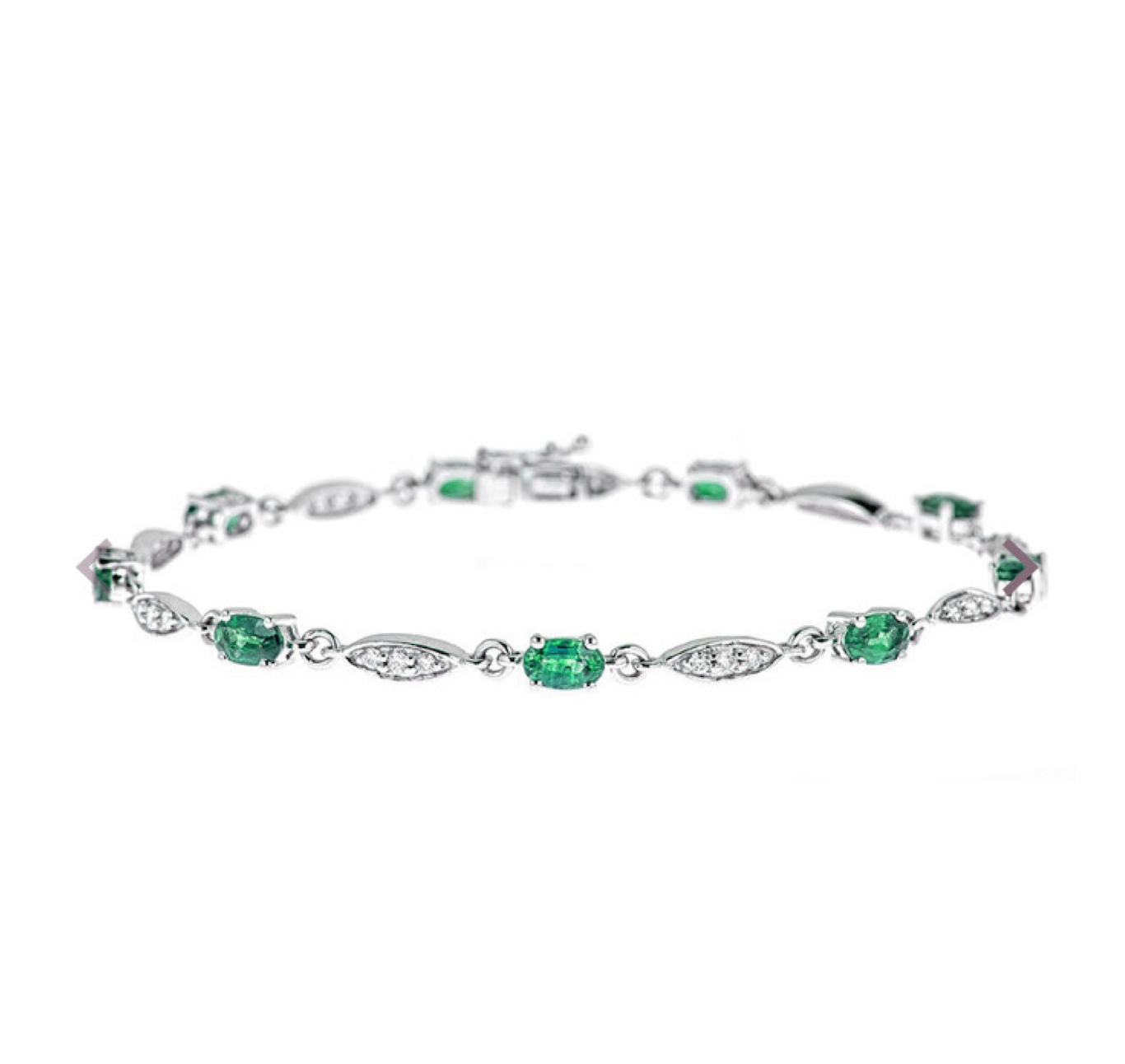 925 Silver Sleek Emerald Bracelet - Amrrutam